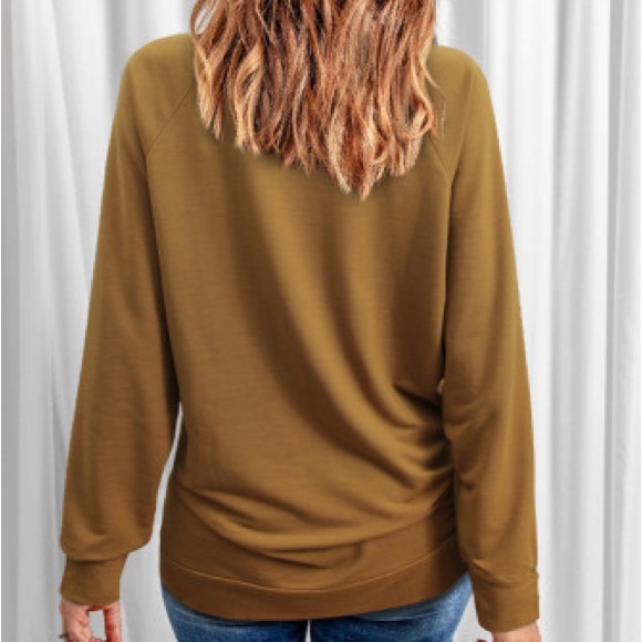 Brown Crewneck Pullover Sweatshirt - Picture 6 of 8